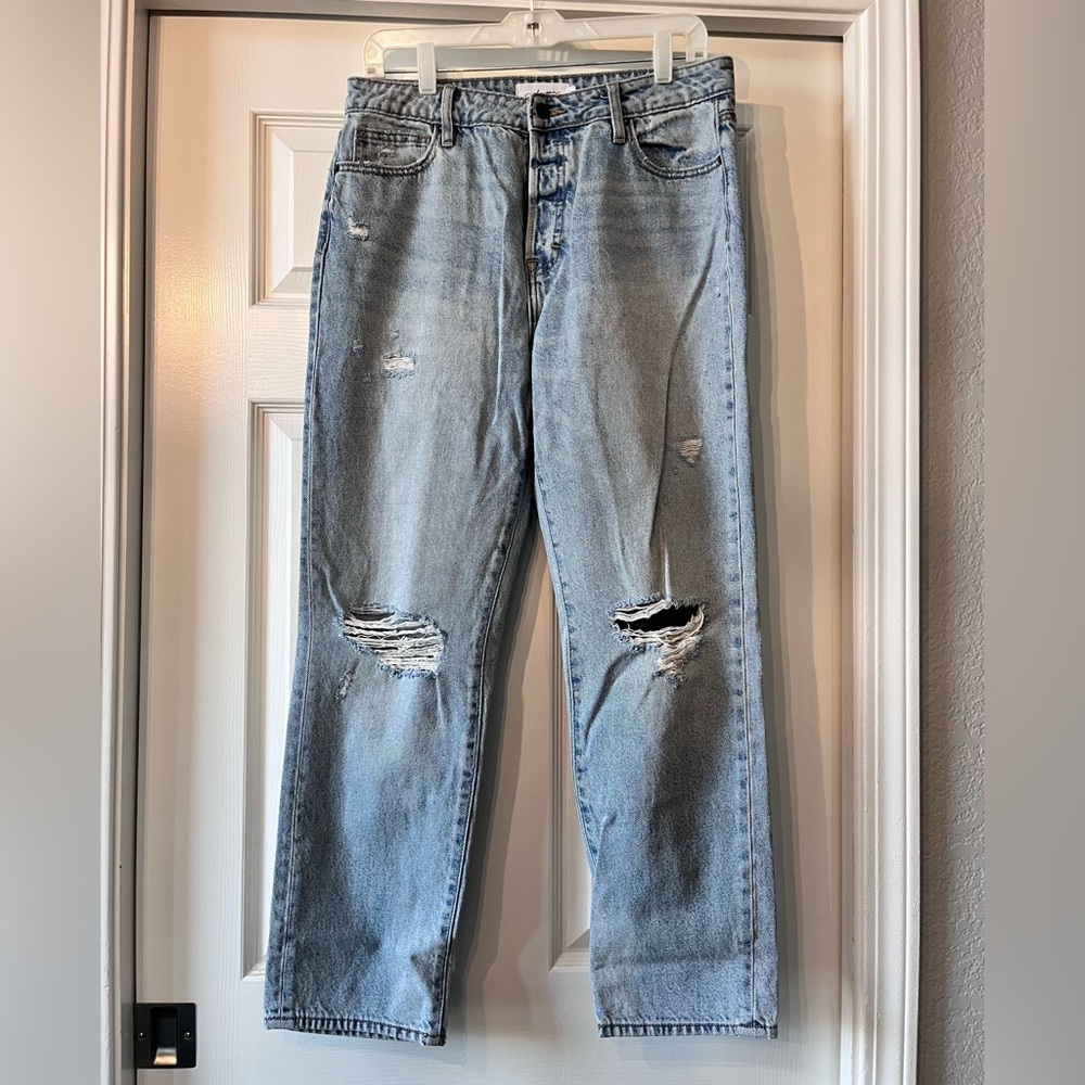 Carly Jean Los Angeles Blue Flare Wide Leg Jeans